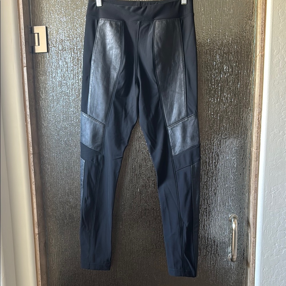 Anatomie Black Skinny Faux Leather Panel Performance Pants